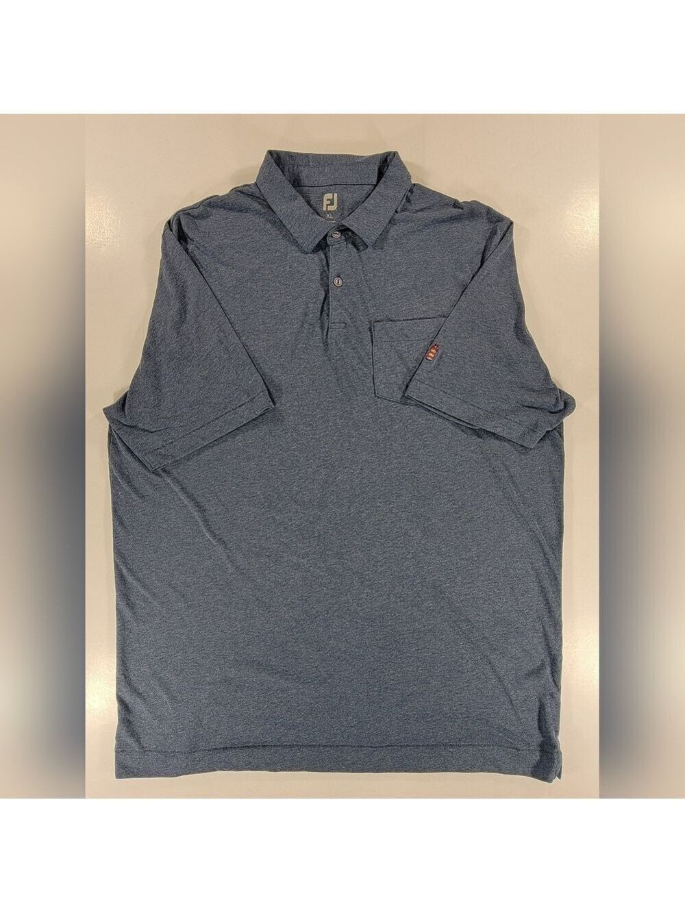 FootJoy Harbour Town Golf Polo Shirt Mens XL Blue Performance Cotton Pocket